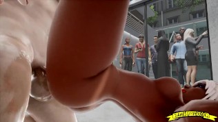 Airport Sexual 3D Monster Cock Animation