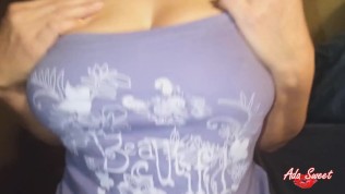 Chubby Babysitter rides cock until cum – POV