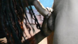 Black girl learn to suck a big white dick