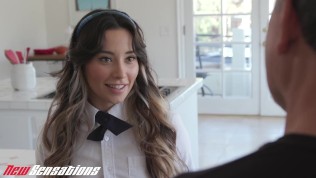 New Sensations – My 19yo Student Aria Came By To Deep Throat My Throbbing Dick