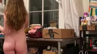 Babe tries on Lingerie