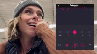 Cumming hard in grocery store with Lush remote controlled vibrator