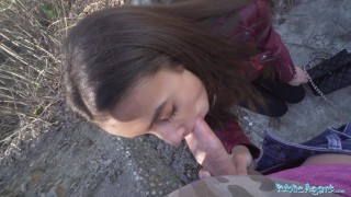 Public Agent Hot Brown Haired Girl having sex in POV Outside