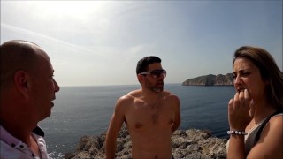 Spectacular my wife fulfills her fantasy when we find (Antonio Mallorca) walking on the beach and we