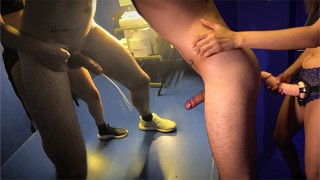 The Most Erotic Pegging Scene. She fucks out all his sperm with a huge strapon – prostate orgasm